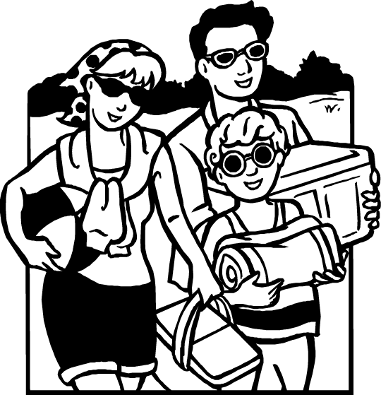 Kolorowanka rodzina gotowa na wakacje